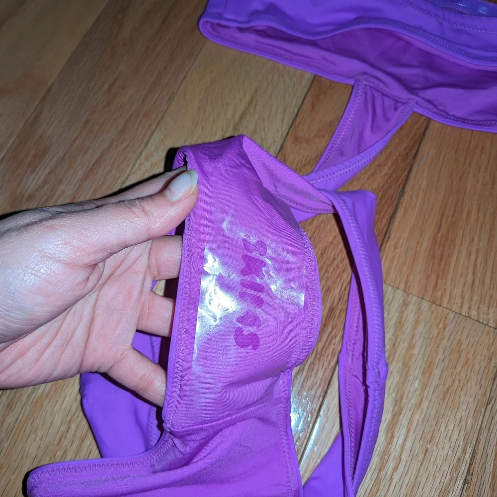 NWT SKIMS SWIM CUT OUT HALTER MONOKINI IN VIOLET